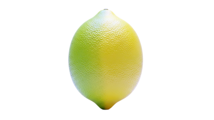 Single Ripe Lemon with Green to Yellow Gradient