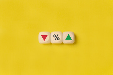 Mortgage and loan rates. Interest rate, stocks, ranking. Business and finance concept.