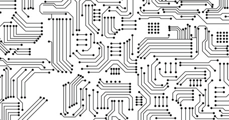 White circuit board background vector illustration