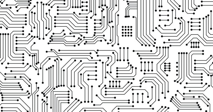 Grey technology on white background.2d illustration Abstract futuristic electronic circuit technology background science background.