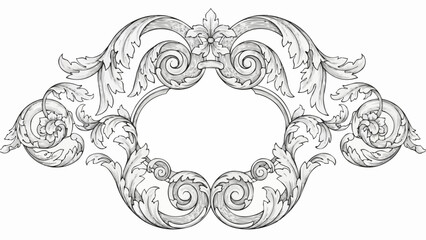Fototapeta premium Ornate Baroque Scrollwork Decorative Element.