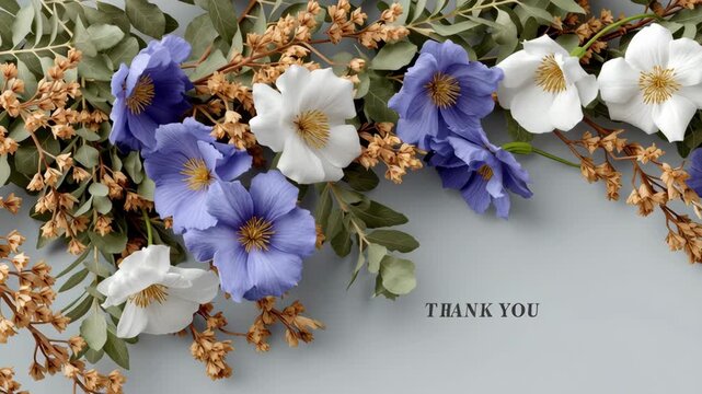Elegant Floral Arrangement with Thank You Message for Celebrations