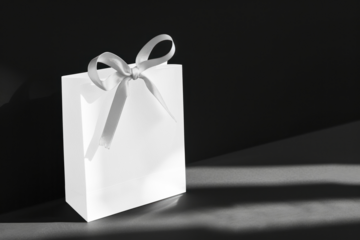 Elegant gift bag mockup, transparent design