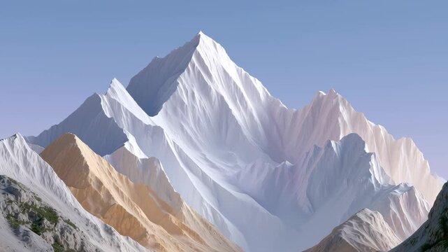 Majestic White Mountain Peaks Against a Clear Blue Sky