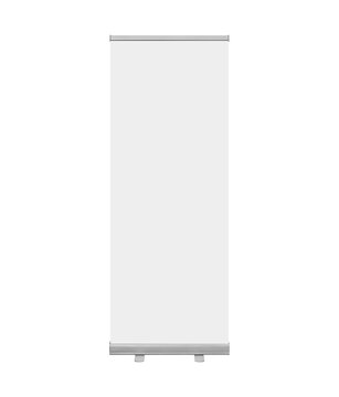 Front view Empty Mini Roll up banner mock up isolated	