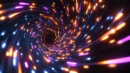 Swirl light tunnel vortex glowing fiber streak colorful motion blur neon particle trail abstract energy spiral dynamic glowing flow vortex light tunnel glowing spiral neon particle swirl abstract - Powered by Adobe