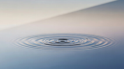 Fototapeta premium Circular ripples on calm water surface with soft light concept of Surreal, minimalist images of World Water Day 