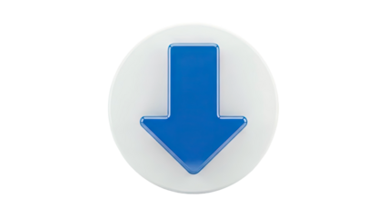3D Blue Down Arrow Icon