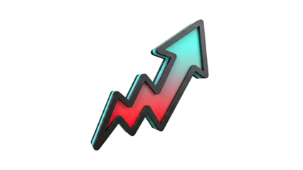 3D Graph Arrow Illustrating Growth and Progress