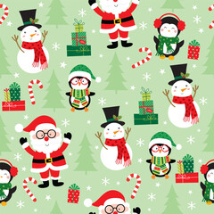 christmas seamless pattern with cute christmas icon design