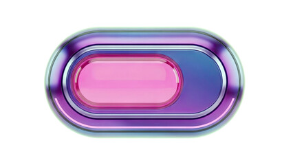 Iridescent Oval Button with Pink Insert