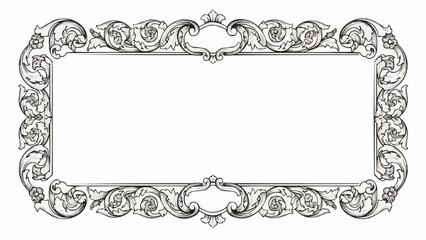Ornate Rectangle Frame Vintage Design Element.