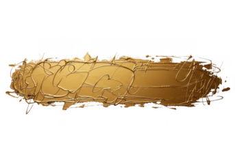 Gold eyeshadow smear texture isolated on transparent background