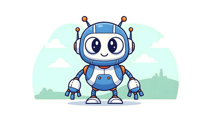 Obraz premium Friendly cartoon robot character smiling