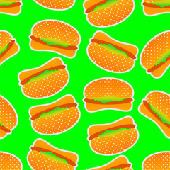 Hot dog pattern background. Seamless pattern of cheese hot dog. Hot dog pattern vector design. Fast food hot dog pattern vector.
