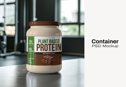 Plant Based Protein Container Mockup PSD