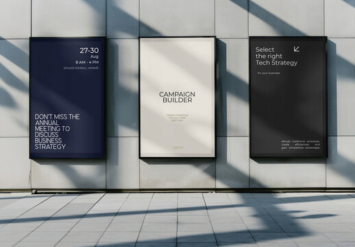 Modern Business Strategy Poster Mockups PSD
