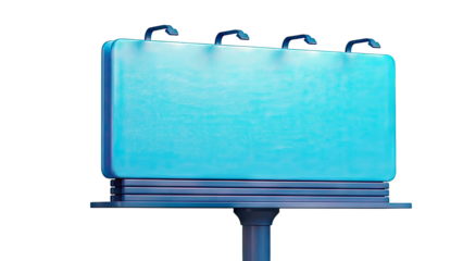 Blank Blue Billboard with Lights