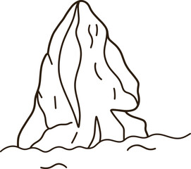 An icon of a sharp iceberg in the ocean.