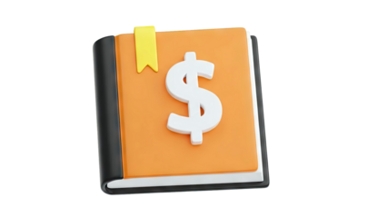 3D Icon of a Book with Dollar Sign