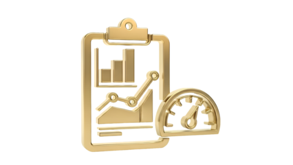 Golden Statistics and Time Icon