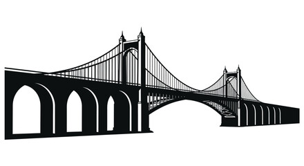 Fototapeta premium a black and white image of a large bridge