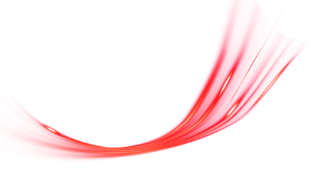Abstract red glowing dynamic light curve on transparent background with curved neon lines and bright energy spark effect for digital design