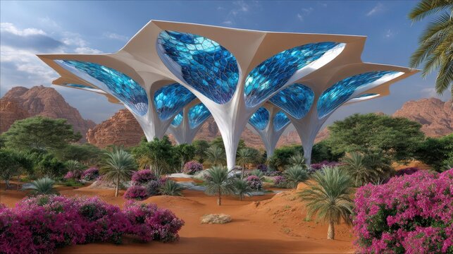 Futuristic Architecture in Desert Landscape, Al Ula