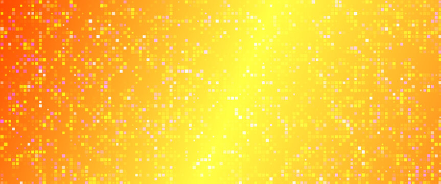 orange disco party seamless pattern. Iridescent sequin mosaic texture background. Abstract shining halftone wallpaper. Pop up comic glitter sparkles backdrop. Retro vector design template