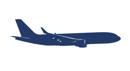 dark blue airplane silhouette flying through the air © RaufinIslam