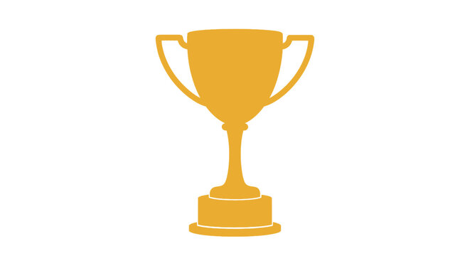 a gold trophy cup on a white background