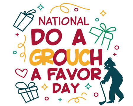 National Grouch Favor Day Vector Graphic, Positive Actions and Friendly Gesture Concept