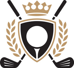 golf club shield logo with crown and laurels
