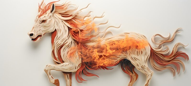 qilin shaped matchstick carving,generative AI