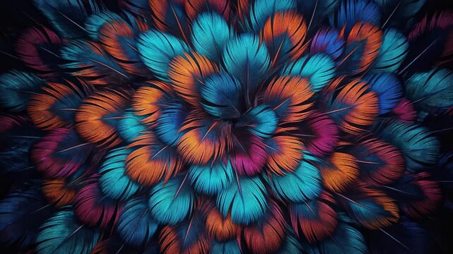 Vibrant Feather Pattern Background Design for Art, Fashion and Nature Inspired Projects