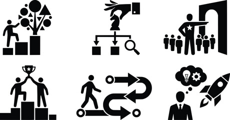 Black and White Business Illustration for Corporate and Marketing Use