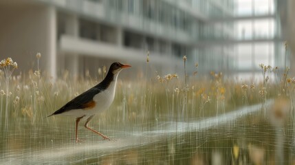 Elegant Bird in Urban Setting Nature Wildlife