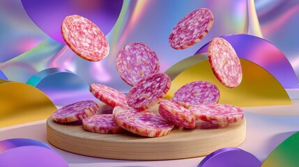 Salami Slices, Meat Art, Food Still Life, Culinary Delights