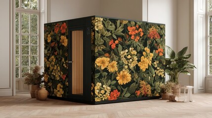 Floral Sauna Room Interior Design Wellness Relaxation