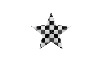 Glossy Star with Checkered Pattern