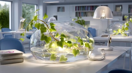 Plant Terrarium in Office: Desk Decor, Indoor Plants, Modern