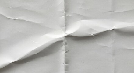 Close up of folded white paper showing texture and creases for background