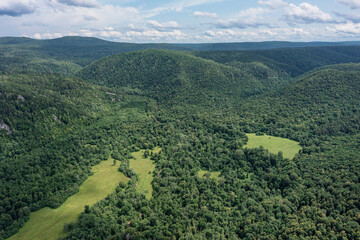 Southern Urals: aerial view of the Gumerovo gorge.