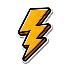 PNG Bold comic lightning bolt illustration.