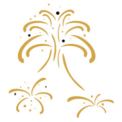 Fire Work Collection on white background, party, new year vector image