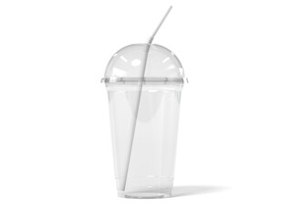 Plastic Cup 3D Render Isolated White for Mockup 1