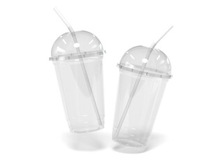 Plastic Cup 3D Render Isolated White for Mockup 3