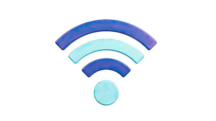 3D Blue WiFi Symbol