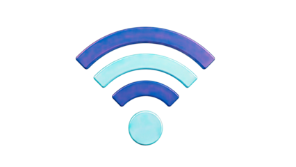 3D Blue WiFi Symbol
