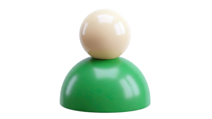 3D Render of a Minimalist Human Icon with Green Base and Beige Head